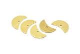 Brass Moon Charm, 12 Raw Brass Moon Charm With 1 Hole, Blanks, Findings (18x8.5x0.70mm) M740