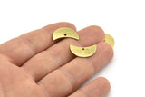 Brass Moon Charm, 12 Raw Brass Moon Charm With 1 Hole, Blanks, Findings (18x8.5x0.70mm) M740