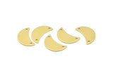 Brass Moon Charm, 12 Raw Brass Moon Charm With 2 Holes, Blanks, Findings (18x8.5x0.70mm) M741