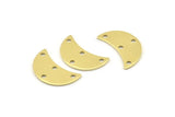 Brass Moon Charm, 12 Raw Brass Moon Charm With 4 Holes, Blanks, Findings (18x8.5x0.70mm) M744
