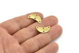 Brass Moon Charm, 12 Raw Brass Moon Charm With 4 Holes, Blanks, Findings (18x8.5x0.70mm) M744