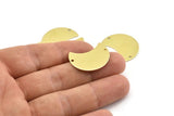 Brass Moon Charm, 12 Raw Brass Moon Charm With 2 Holes, Blanks, Findings (25x15x0.70mm) M732