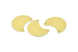 Brass Moon Charm, 12 Raw Brass Moon Charm With 2 Holes, Blanks, Findings (25x15x0.70mm) M733