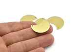Brass Moon Charm, 12 Raw Brass Moon Charm With 2 Holes, Blanks, Findings (25x15x0.70mm) M733