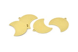 Brass Moon Charm, 12 Raw Brass Moon Charm With 1 Loop, Blanks, Findings (25x18x0.70mm) M685