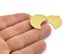 Brass Moon Charm, 12 Raw Brass Moon Charm With 1 Loop, Blanks, Findings (25x18x0.70mm) M685