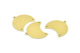 Brass Moon Charm, 12 Raw Brass Moon Charm With 1 Loop And 2 Holes, Blanks, Findings (25x18x0.70mm) M717