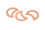 Copper Moon Charm, 10 Raw Copper Moon Charm With 1 Hole, Blanks, Findings (25x15x0.70mm) M760