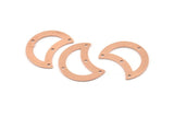 Copper Moon Charm, 10 Raw Copper Moon Charm With 4 Holes, Blanks, Findings (25x15x0.70mm) M767
