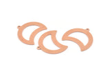 Copper Moon Charm, 10 Raw Copper Moon Charm With 1 Loop, Blanks, Findings (25x18x0.70mm) M749