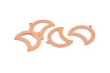 Copper Moon Charm, 10 Raw Copper Moon Charm With 1 Loop, Blanks, Findings (25x18x0.70mm) M749