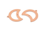 Copper Moon Charm, 10 Raw Copper Moon Charm With 1 Loop And 1 Hole, Blanks, Findings (25x18x0.70mm) M750