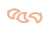 Copper Moon Charm, 10 Raw Copper Moon Charm With 1 Loop And 1 Hole, Blanks, Findings (25x18x0.70mm) M750