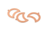 Copper Moon Charm, 10 Raw Copper Moon Charm With 1 Loop And 2 Holes, Blanks, Findings (25x18x0.70mm) M751