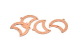 Copper Moon Charm, 10 Raw Copper Moon Charm With 1 Loop And 3 Holes, Blanks, Findings (25x18x0.70mm) M752