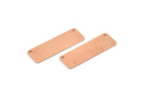 Copper Necklace Bar, 10 Raw Copper Rectangle Stamping Blanks With 2 Hole, Pendants (30x10x0.80mm) M556