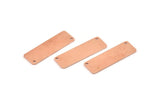 Copper Necklace Bar, 10 Raw Copper Rectangle Stamping Blanks With 2 Hole, Pendants (30x10x0.80mm) M556