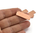 Copper Necklace Bar, 10 Raw Copper Rectangle Stamping Blanks With 2 Hole, Pendants (30x10x0.80mm) M556