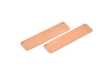 Copper Necklace Bar, 8 Raw Copper Rectangle Stamping Blanks With 2 Hole, Pendants (40x10x0.80mm) M558
