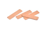 Copper Necklace Bar, 8 Raw Copper Rectangle Stamping Blanks With 2 Hole, Pendants (40x10x0.80mm) M558