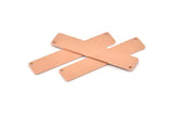 Copper Necklace Bar, 6 Raw Copper Rectangle Stamping Blanks With 2 Hole, Pendants (50x10x0.80mm) M560