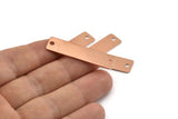 Copper Rectangle Charm, 8 Raw Copper Rectangle Stamping Blanks With 2 Hole, Pendants, Connectors (40x10x0.80mm) M562