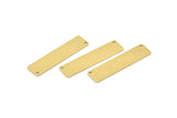 Brass Necklace Bar, 10 Raw Brass Rectangle Stamping Blanks With 2 Hole, Pendants (40x10x0.80mm) M564
