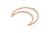 Copper Moon Charm, 4 Raw Copper Crescent Moon Charms With 1 Loop And 2 Holes (50x15x1mm) M565