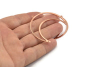 Copper Moon Charm, 4 Raw Copper Crescent Moon Charms With 1 Loop And 2 Holes (50x15x1mm) M565