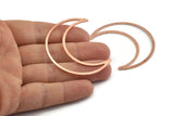 Bakır Ay Tılsımı, 1 Delikli 4 Ham Bakır Hilal Ay Tılsımı (50x15x1mm) M567