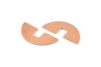 Semi Circle Blank, 10 Raw Copper Semi Circle Blanks, Geometric Blanks, Findings (31x14x0.90mm) M588