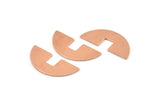 Semi Circle Blank, 10 Raw Copper Semi Circle Blanks, Geometric Blanks, Findings (31x14x0.90mm) M588