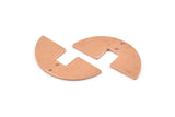 Semi Circle Charm, 10 Raw Copper Semi Circle Blanks, Geometric Blanks, Semi Circle Charms With 2 Holes (31x14x0.90mm) M586