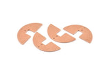 Semi Circle Charm, 10 Raw Copper Semi Circle Blanks, Geometric Blanks, Semi Circle Charms With 2 Holes (31x14x0.90mm) M586