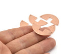 Semi Circle Charm, 10 Raw Copper Semi Circle Blanks, Geometric Blanks, Semi Circle Charms With 2 Holes (31x14x0.90mm) M587