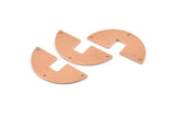 Semi Circle Charm, 10 Raw Copper Semi Circle Blanks, Geometric Blanks, Semi Circle Charms With 3 Holes (31x14x0.90mm) M589