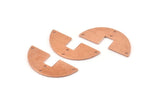 Semi Circle Charm, 10 Raw Copper Semi Circle Blanks, Geometric Blanks, Semi Circle Charms With 4 Holes (31x14x0.90mm) M591
