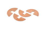 Semi Circle Charm, 10 Raw Copper Semi Circle Blanks, Geometric Blanks, Semi Circle Charms With 4 Holes (31x14x0.90mm) M591