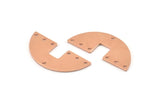 Semi Circle Charm, 10 Raw Copper Semi Circle Blanks, Geometric Blanks, Semi Circle Charms With 7 Holes (31x14x0.90mm) M593
