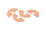 Semi Circle Charm, 10 Raw Copper Semi Circle Blanks, Geometric Blanks, Semi Circle Charms With 7 Holes (31x14x0.90mm) M593