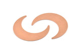 Copper Moon Blank, 4 Raw Copper Crescent Moon Stamping Blanks (50x15x0.90mm) M570