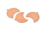 Copper Moon Charm, 10 Raw Copper Moon Charm With 1 Loop And 1 Hole, Blanks, Findings (25x18x0.70mm) M746