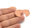 Copper Moon Charm, 10 Raw Copper Moon Charm With 1 Loop And 1 Hole, Blanks, Findings (25x18x0.70mm) M746