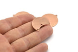 Copper Moon Charm, 10 Raw Copper Moon Charm With 1 Loop And 3 Holes, Blanks, Findings (25x18x0.70mm) M748