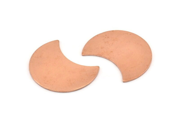 Copper Moon Blank, 10 Raw Copper Moon Stamping Blanks, Findings (25x15x0.70mm) M706