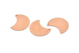 Copper Moon Charm, 10 Raw Copper Moon Charm With 1 Hole, Blanks, Findings (25x15x0.70mm) M707