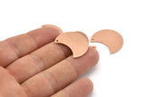 Copper Moon Charm, 10 Raw Copper Moon Charm With 1 Hole, Blanks, Findings (25x15x0.70mm) M707
