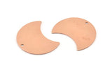 Copper Moon Charm, 10 Raw Copper Moon Charm With 1 Hole, Blanks, Findings (25x15x0.70mm) M708