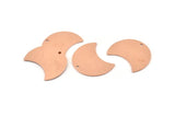 Copper Moon Charm, 10 Raw Copper Moon Charm With 1 Hole, Blanks, Findings (25x15x0.70mm) M708