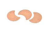 Copper Moon Charm, 10 Raw Copper Moon Charm With 1 Hole, Blanks, Findings (25x15x0.70mm) M709